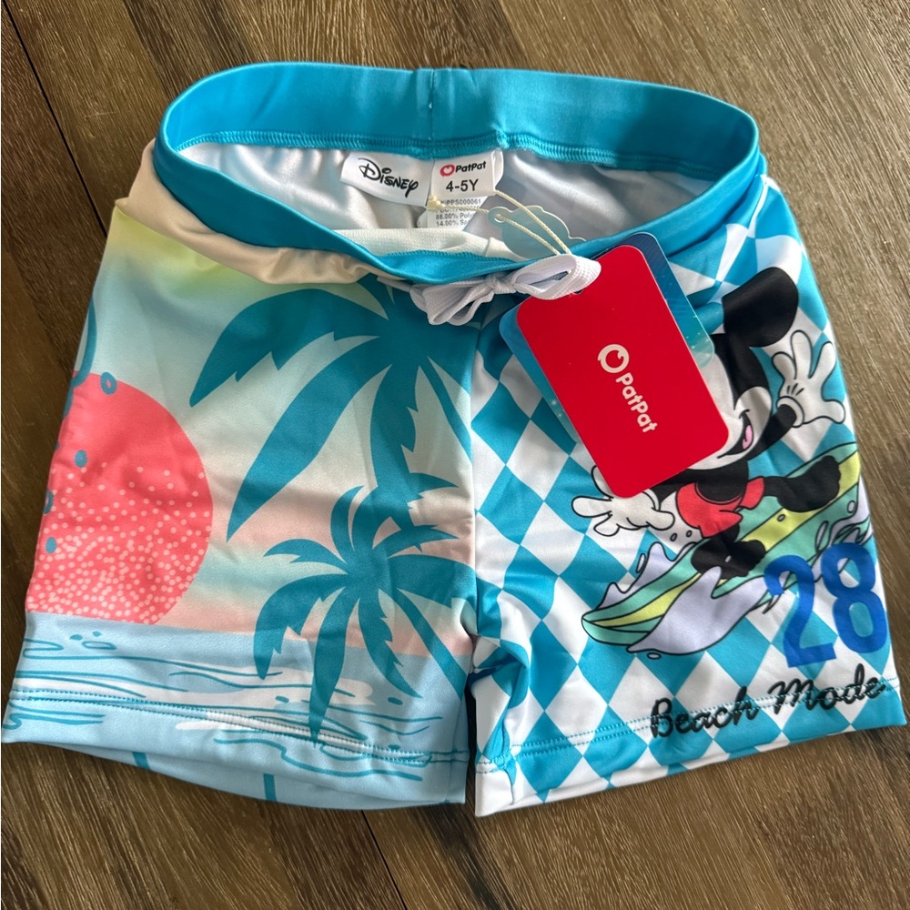 Disney Kids Swim Trunks - Multicolor with Mickey Surfing